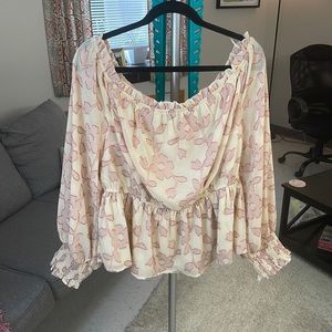 NWT Perfectly Priscilla 3x - 22/24 day dreaming floral top with ruffle detail
